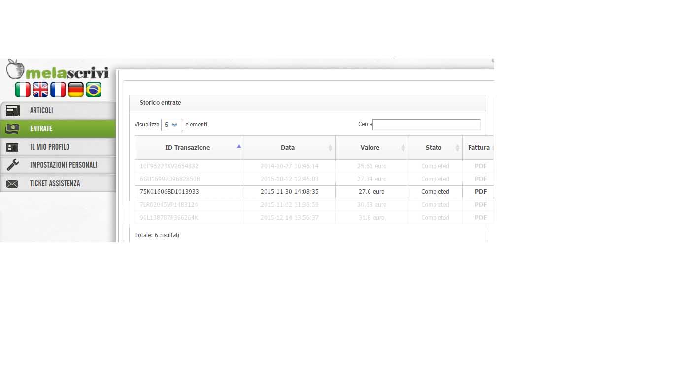 Payment 16 for Melascrivi