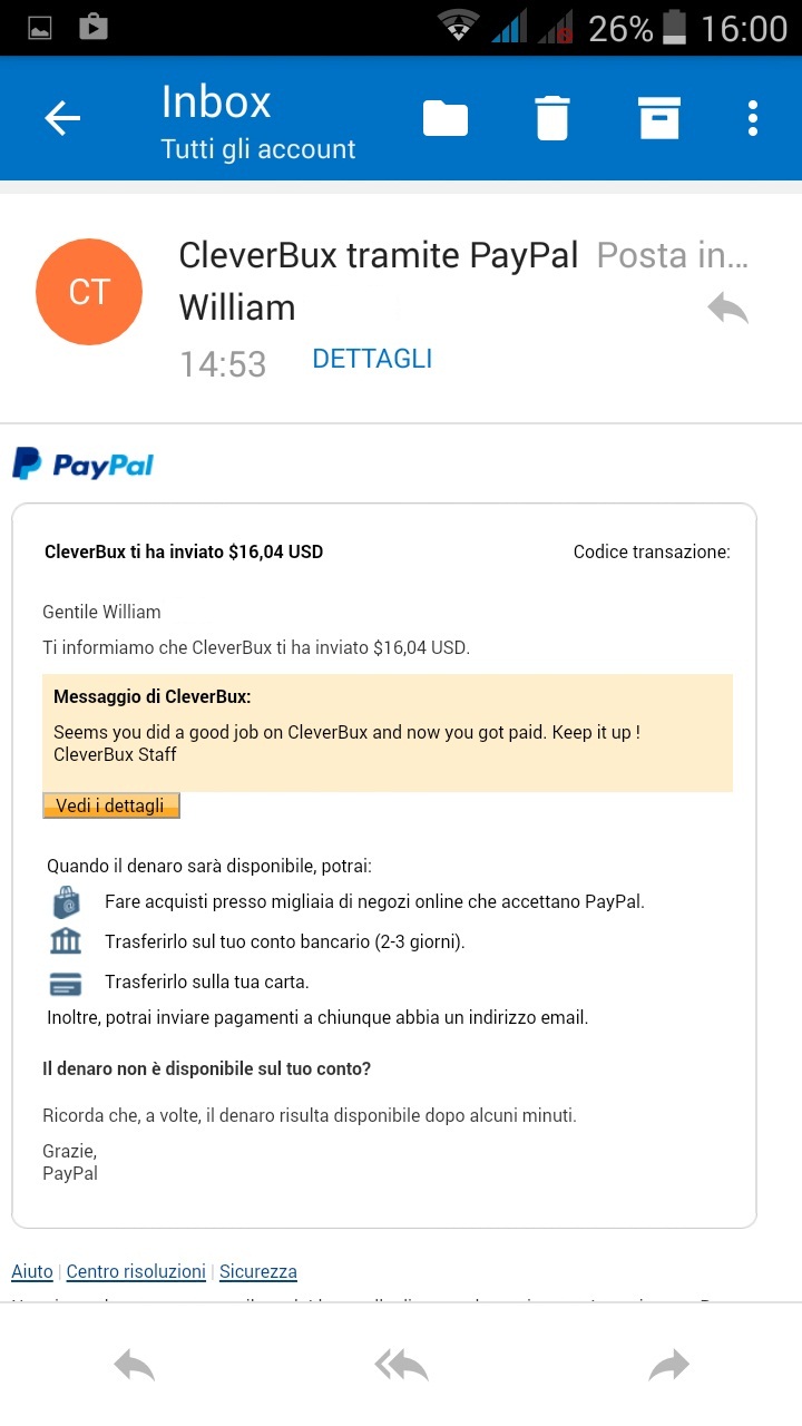 Payment 4 for Cleverbux