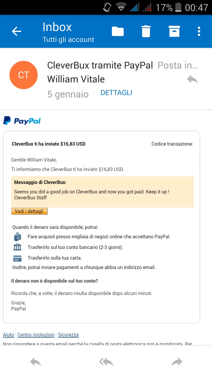 Payment 5 for Cleverbux