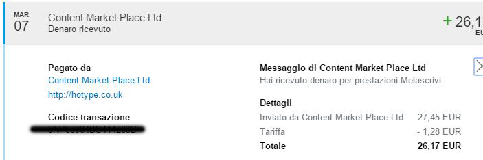 Payment 20 for Melascrivi