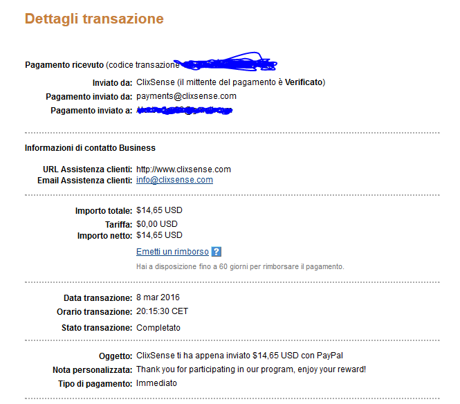 Payment 1172 for Ysense