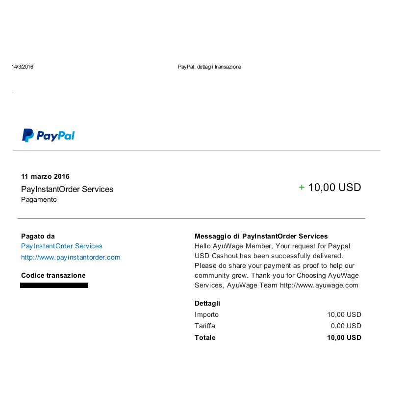 Payment 51 for Ayuwage