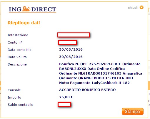 Payment 8 for Ladycashback