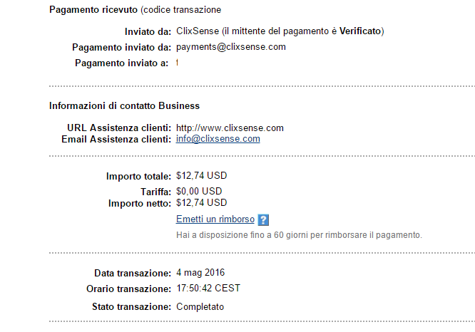 Payment 1357 for Ysense