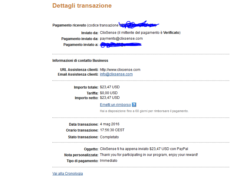 Payment 1358 for Ysense