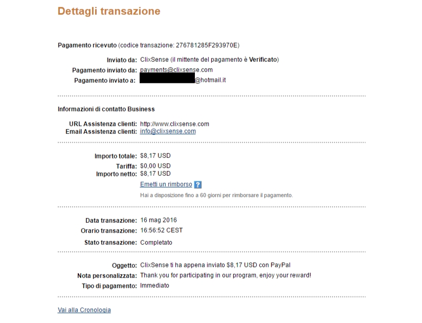Payment 1381 for Ysense