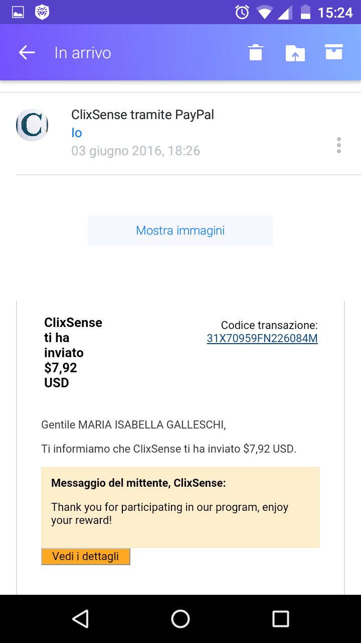Payment 1438 for Ysense