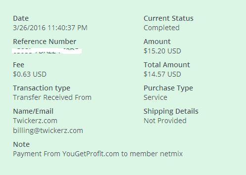 Payment 14 for Yougetprofit