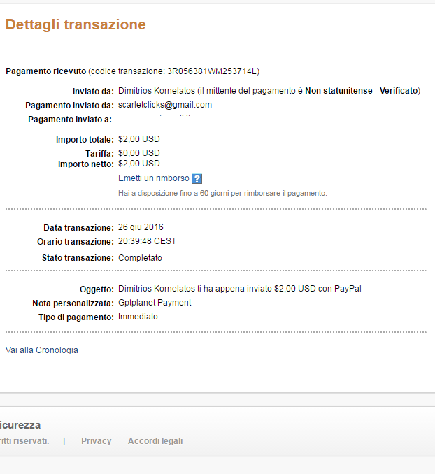 Payment 26 for Gptplanet
