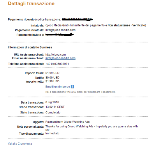 Pagamento 58 per Ojooo