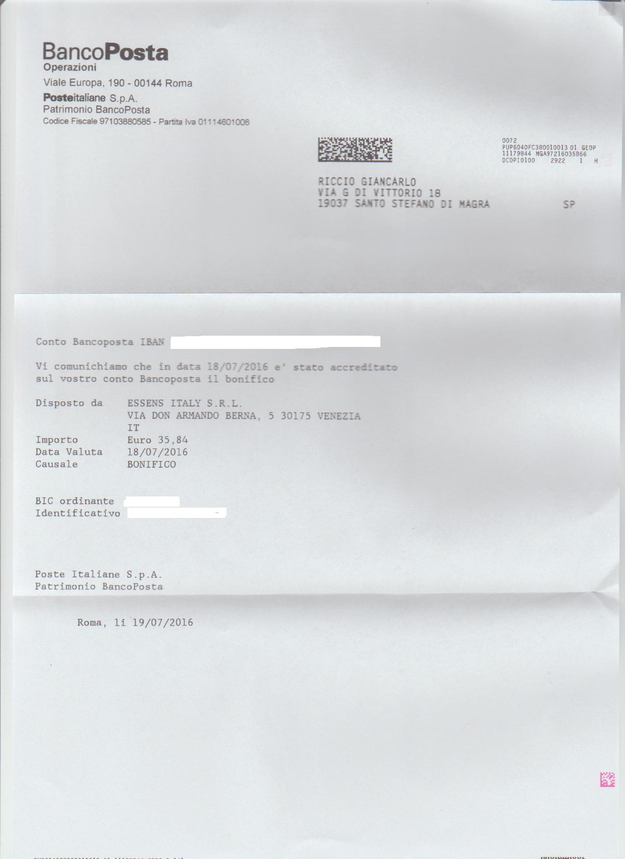 Payment 7 for Essens