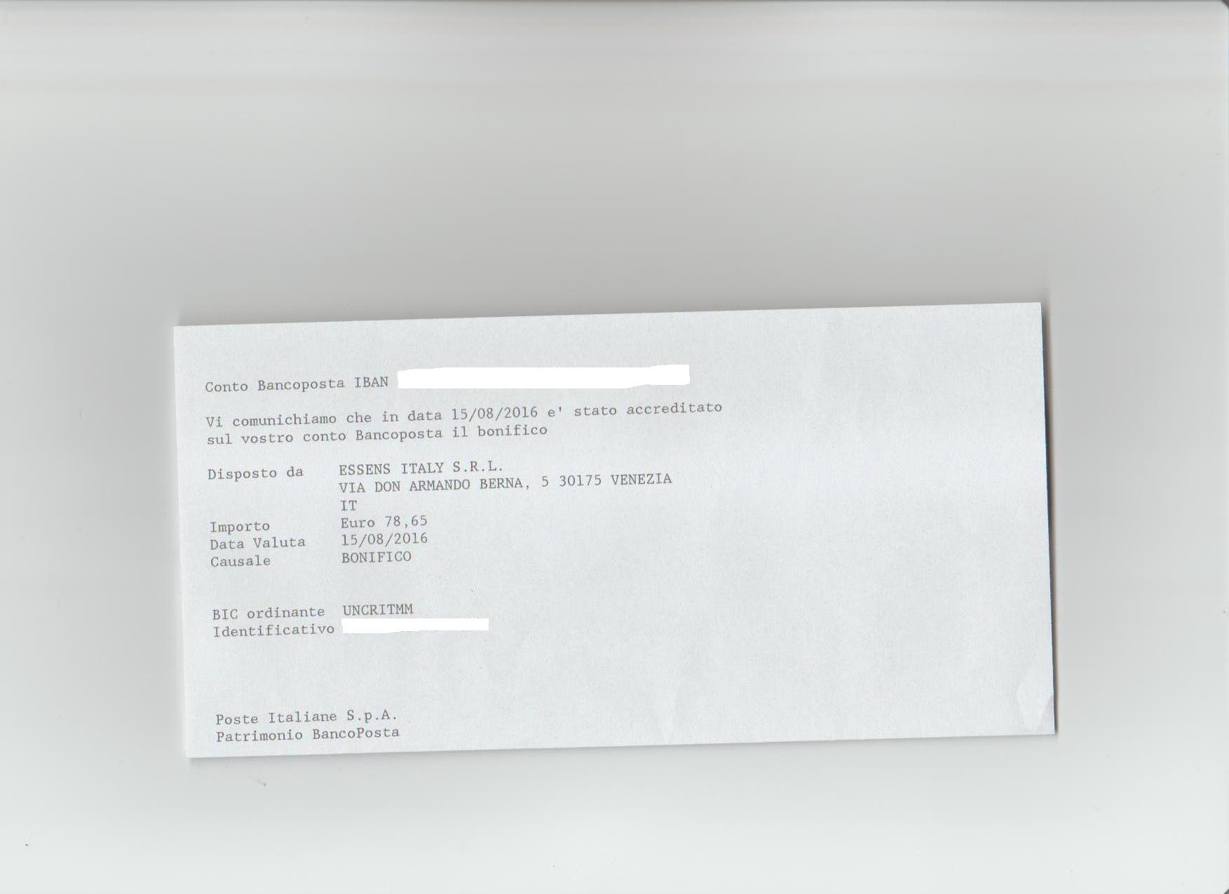 Payment 8 for Essens