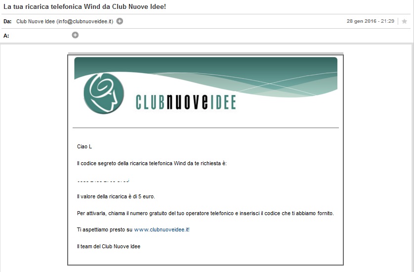 Payment 41 for Club Nuove Idee