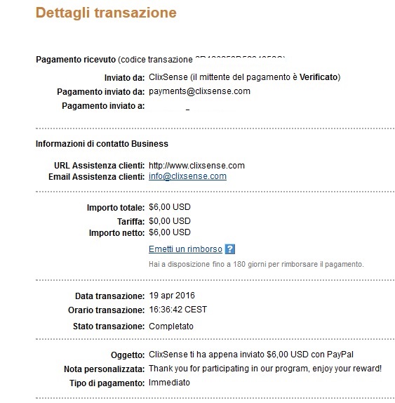 Payment 1628 for Ysense