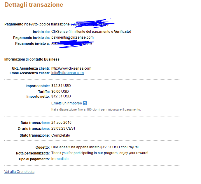 Payment 1666 for Ysense