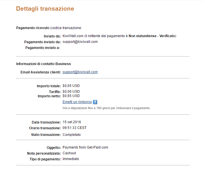 Pagamento 38 per Getpaid