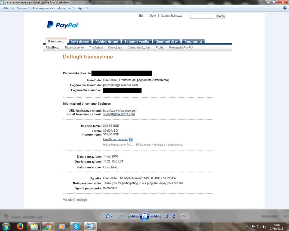Payment 1855 for Ysense