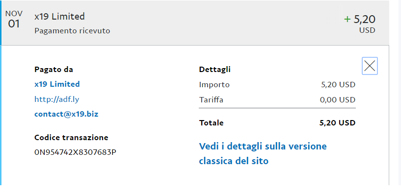 Pagamento 28 per Adfly