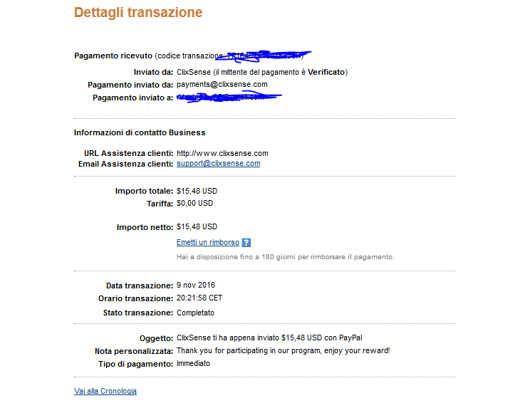 Payment 1873 for Ysense