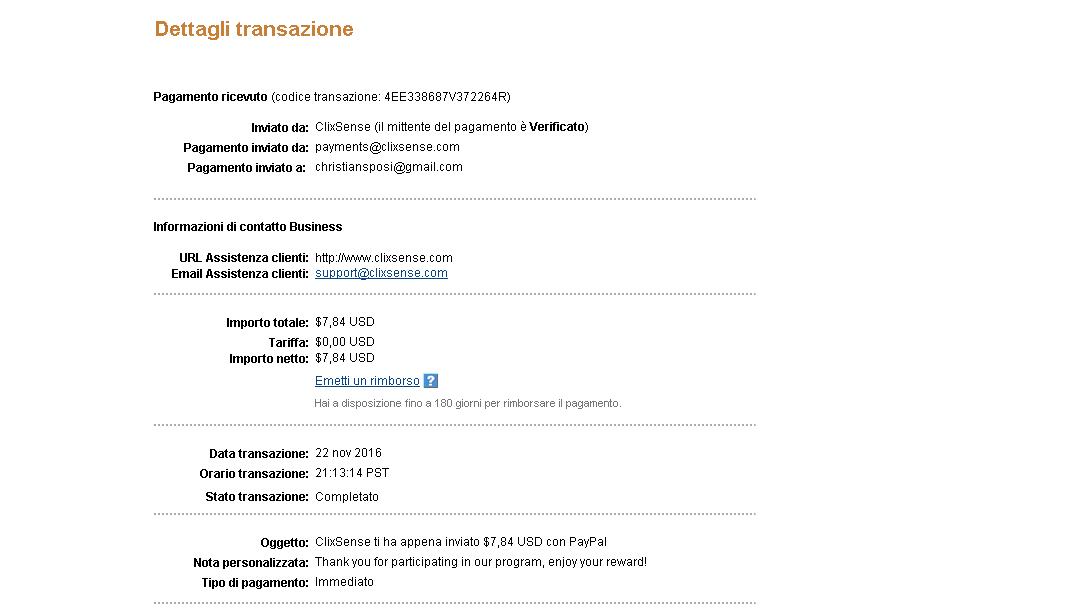 Pagamento 1900 per Ysense