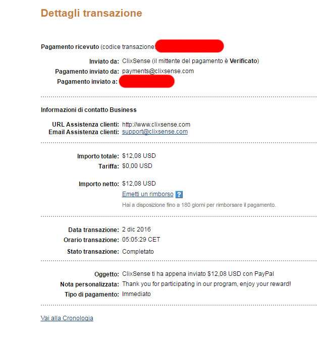 Payment 1915 for Ysense