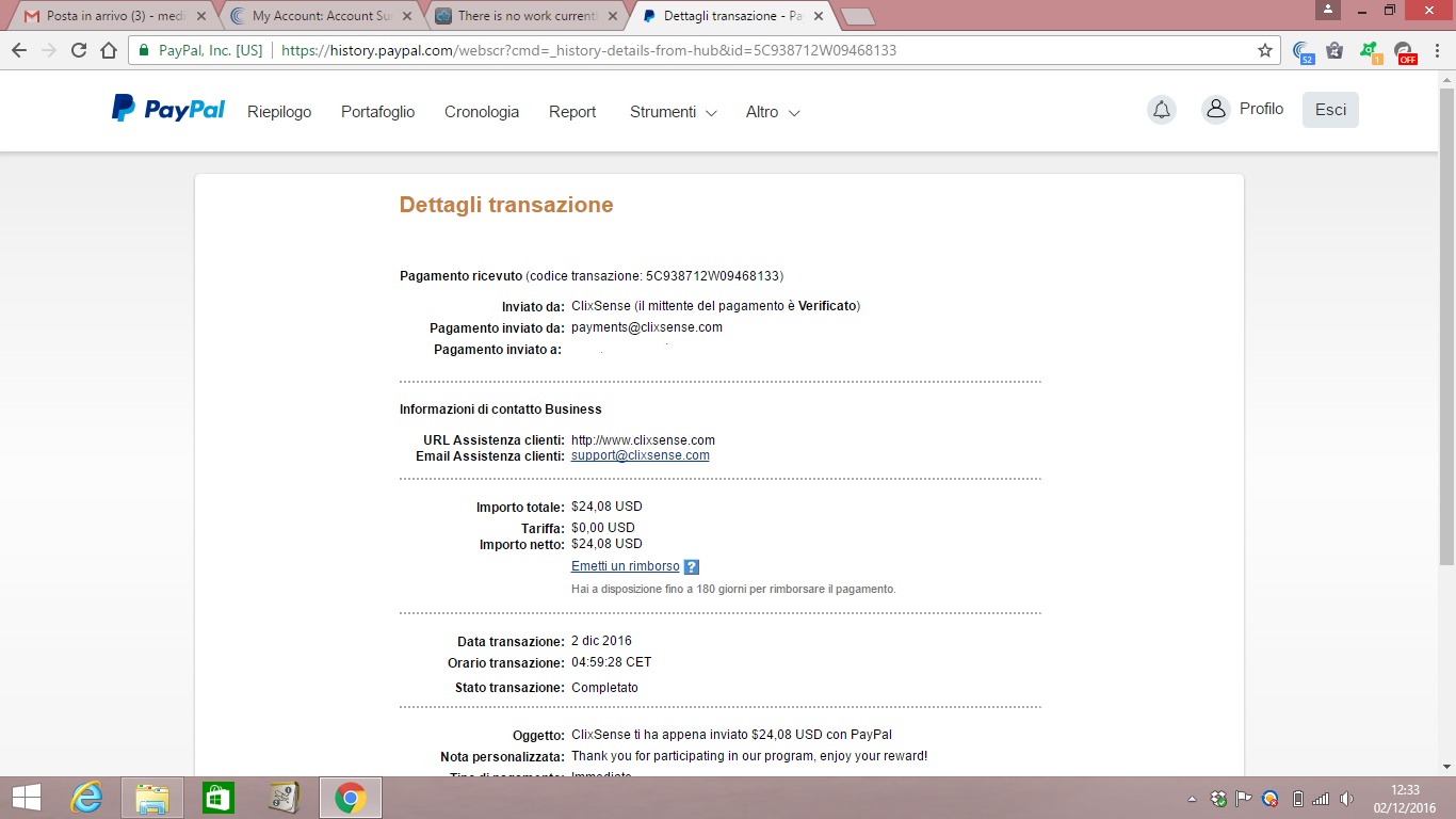 Payment 1917 for Ysense