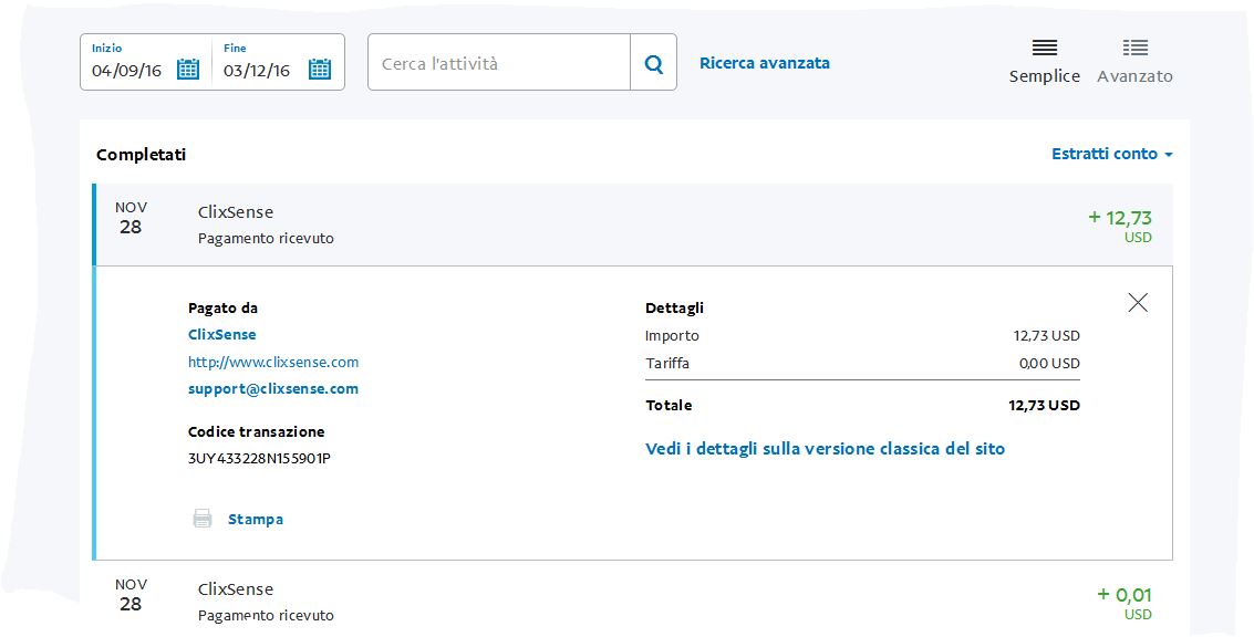 Payment 1920 for Ysense