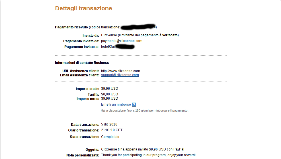 Payment 1924 for Ysense