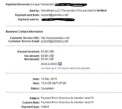 Payment 62 for Grandbux