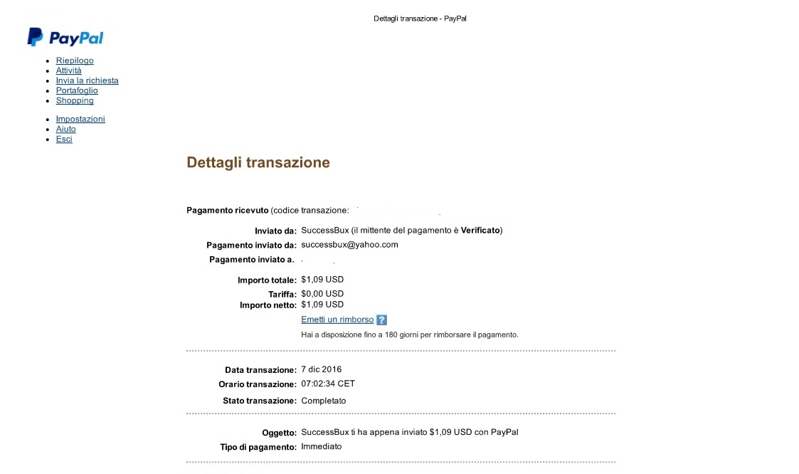 Pagamento 20 per Successbux