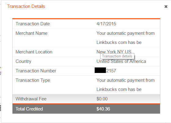 Payment 1 for Linkbucks