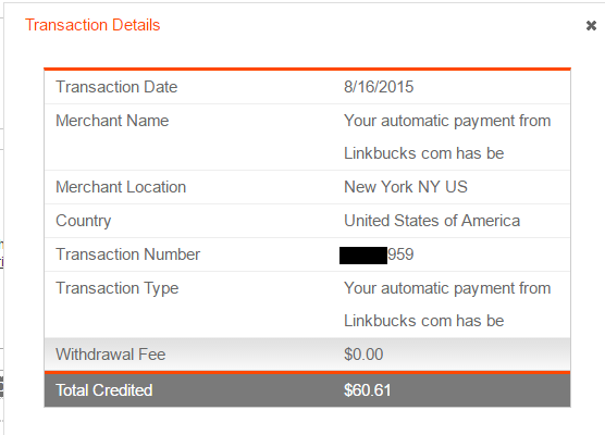 Payment 2 for Linkbucks