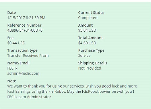 Payment 7 for Feclix