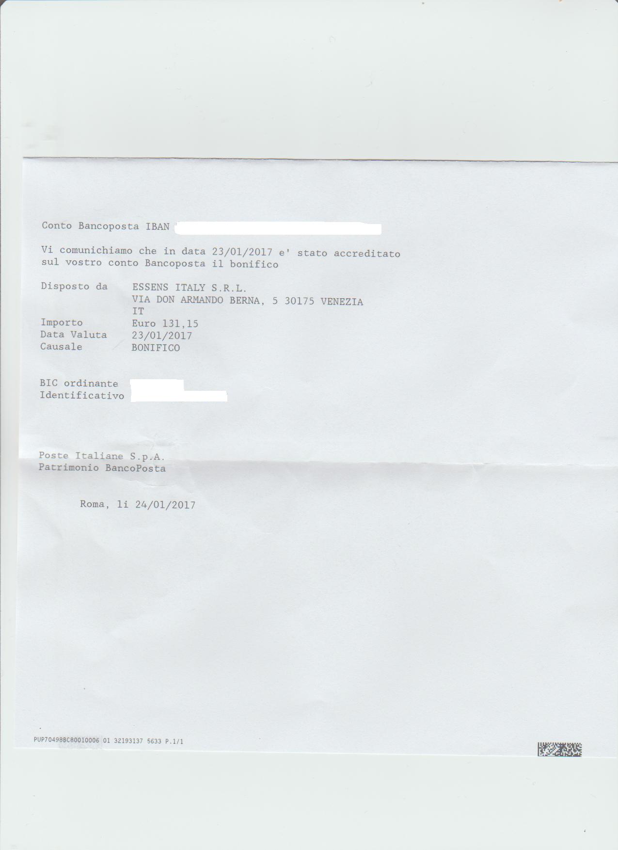 Payment 15 for Essens