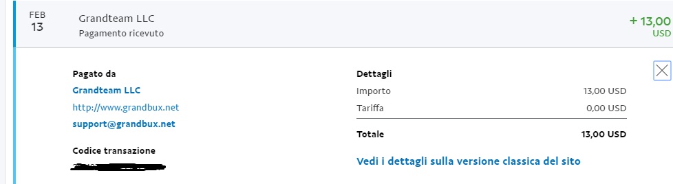 Payment 68 for Grandbux