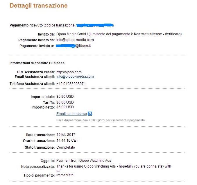 Payment 67 for Ojooo