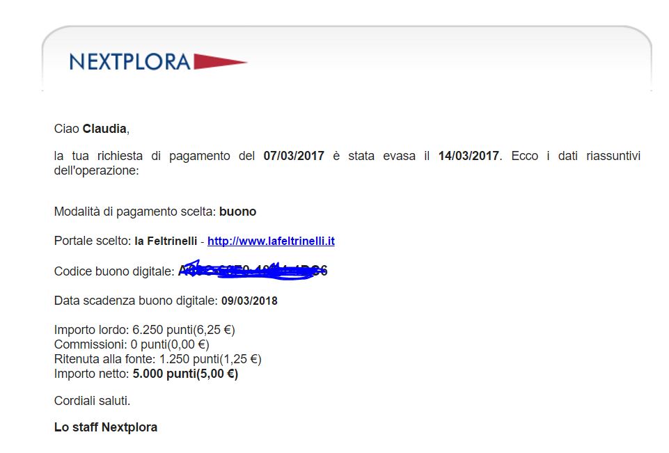 Payment 23 for Nextplora