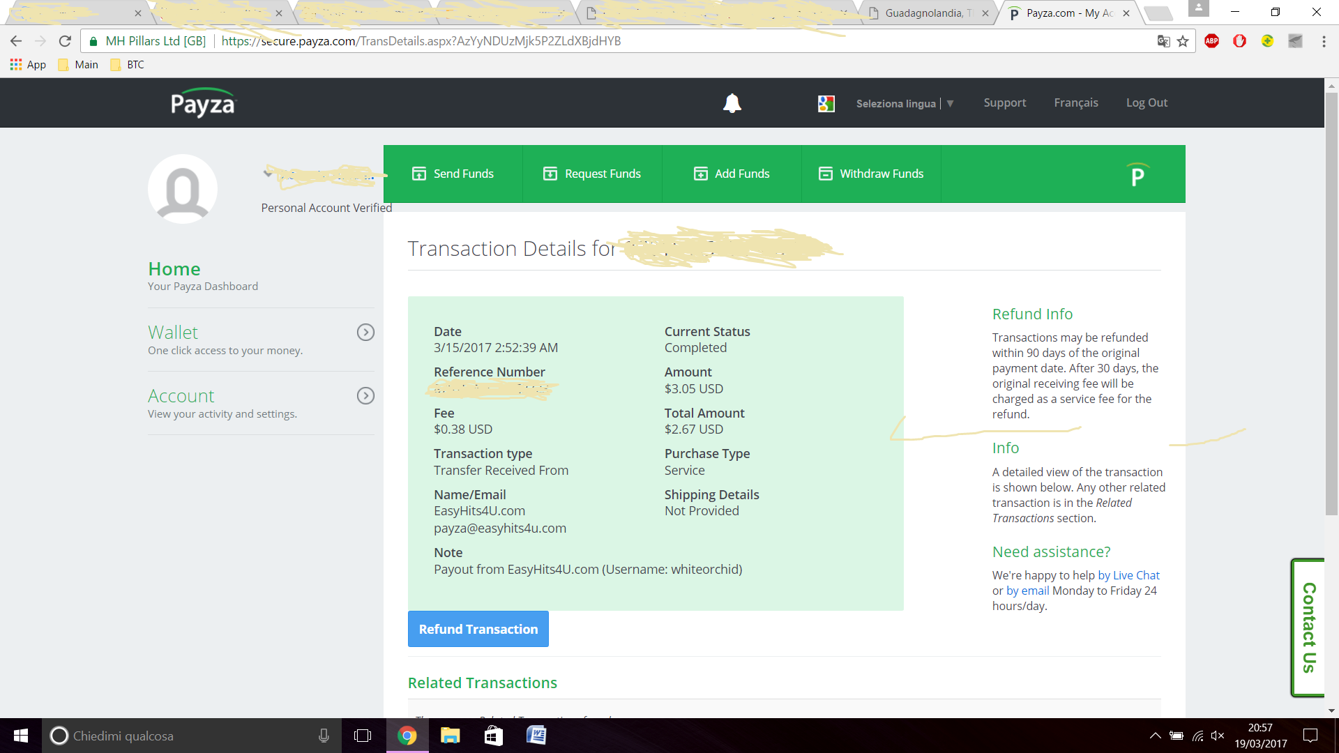 Pagamento 102 per Easyhits4u
