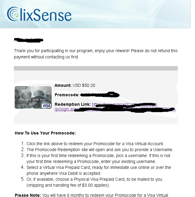Payment 2086 for Ysense
