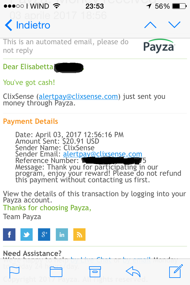 Payment 2089 for Ysense