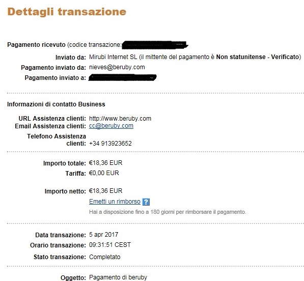 Payment 354 for Beruby