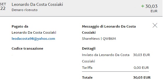 Pagamento 1 per Sharenews