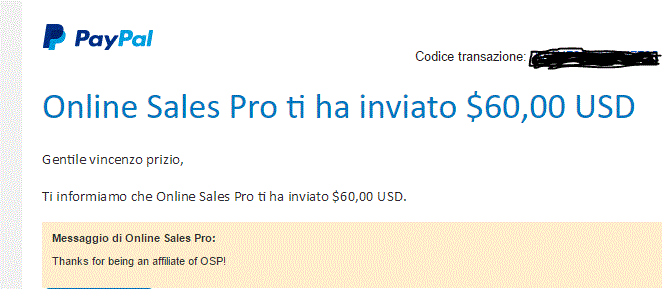 Pagamento 3 per Online Sales Pro