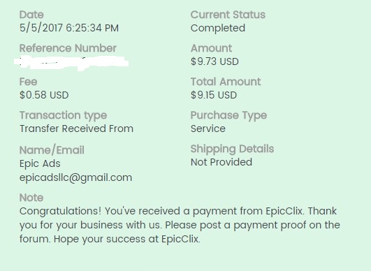 Payment 6 for Epicclicx