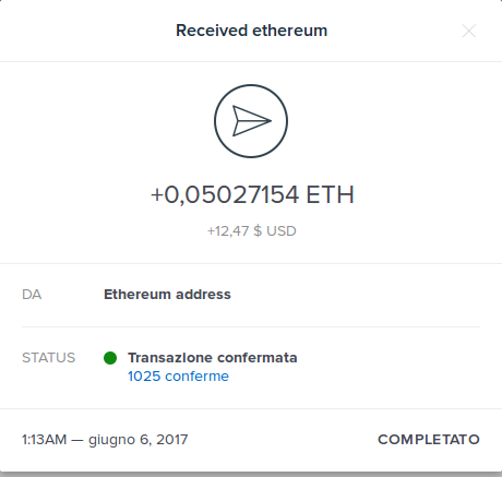 Payment 15 for Genesis Mining