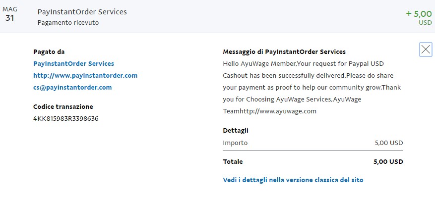 Payment 194 for Ayuwage