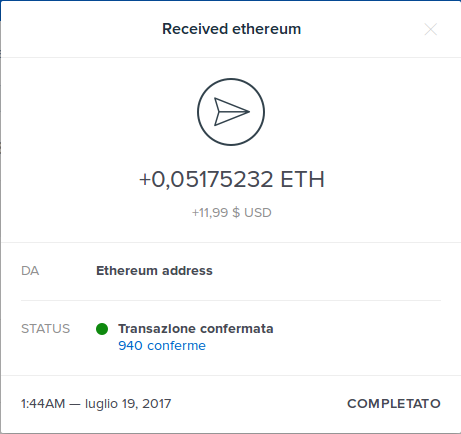 Payment 18 for Genesis Mining