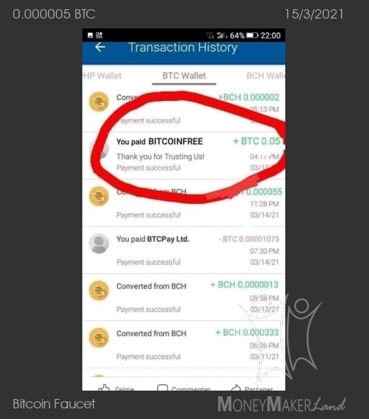 Payment 1 for Bitcoin Faucet