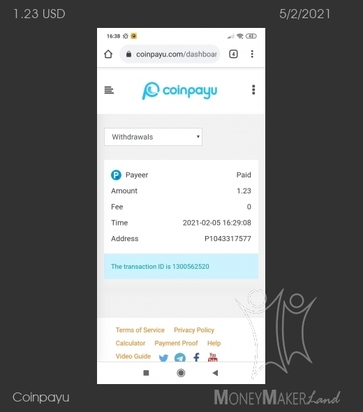 Payment 3 for Coinpayu