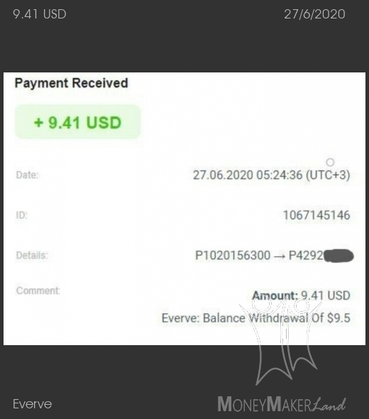 Payment 11 for Everve